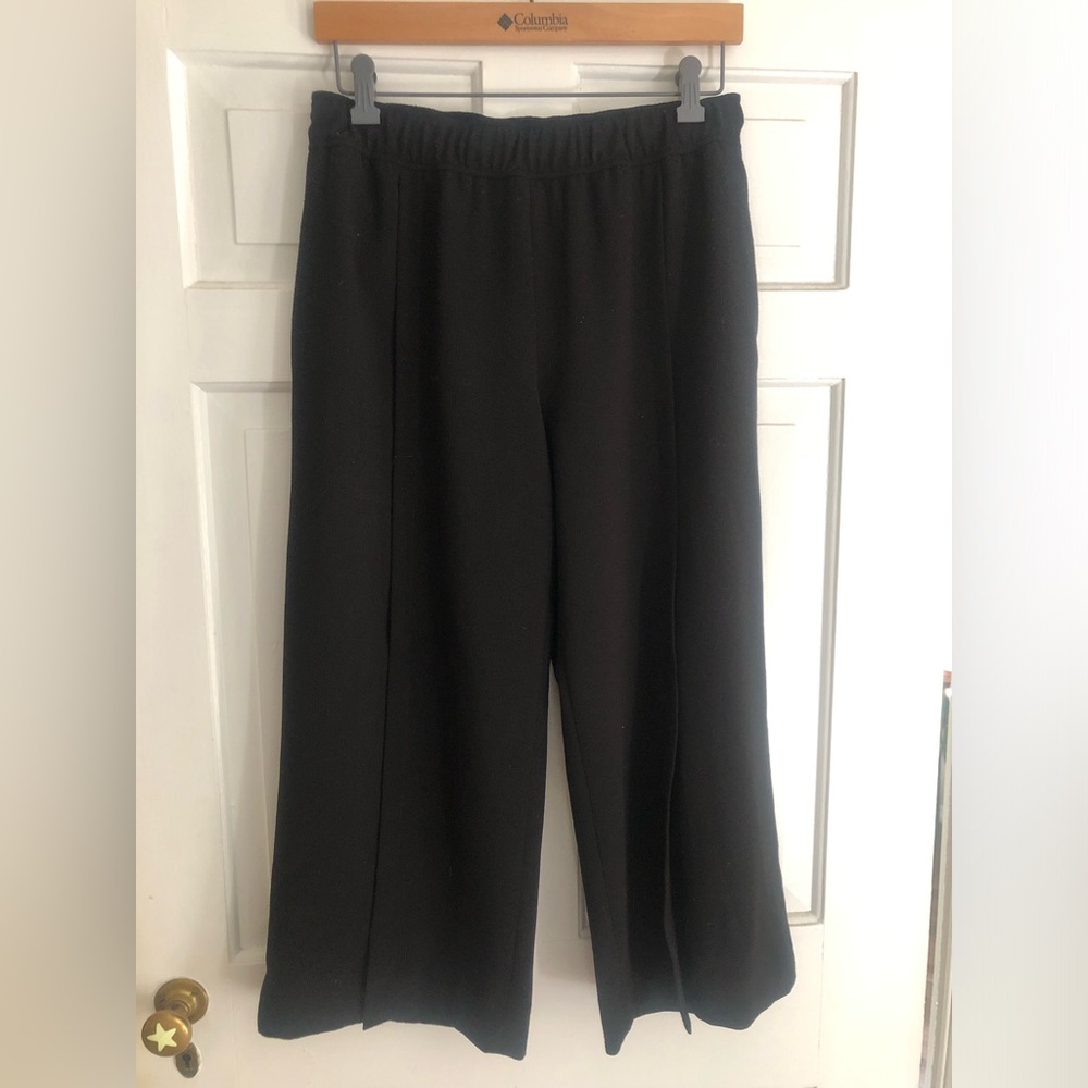 Club Monaco Black Wide-Leg Pull-On Pants